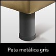 Pata Metálica Cilíndrica Gris para Canapé